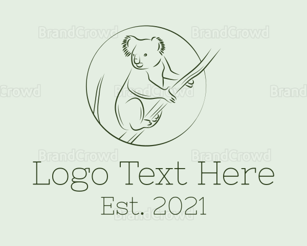 Koala Tree Drawing Logo