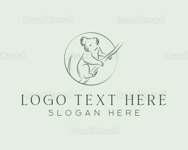 Koala Tree Drawing Logo