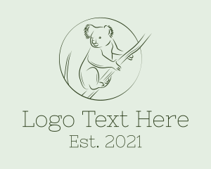 Branch - Koala Tree Drawing logo design