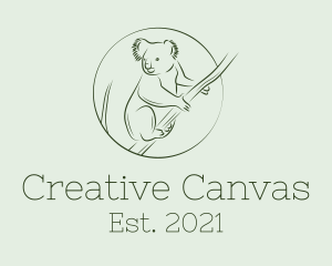 Koala Tree Drawing logo design