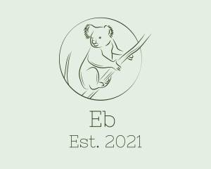 Zoo - Koala Tree Drawing logo design
