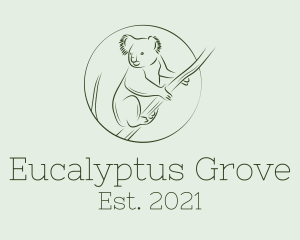 Eucalyptus - Koala Tree Drawing logo design