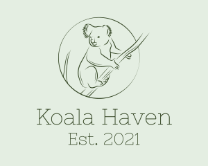 Koala Tree Drawing logo design