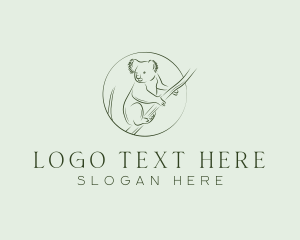 Animal - Koala Tree Drawing logo design