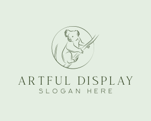 Koala Tree Drawing logo design