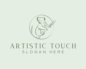 Koala Tree Drawing logo design