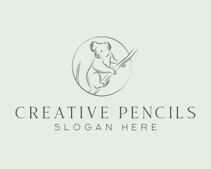 Koala Tree Drawing logo design