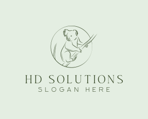 Koala Tree Drawing logo design