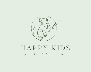 Koala Tree Drawing logo design