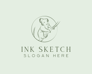 Koala Tree Drawing logo design