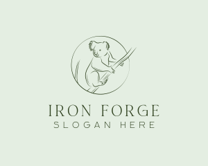 Koala Tree Drawing logo design