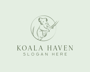 Koala Tree Drawing logo design