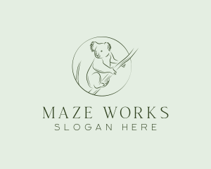 Koala Tree Drawing logo design