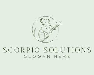 Koala Tree Drawing logo design