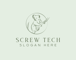 Koala Tree Drawing logo design