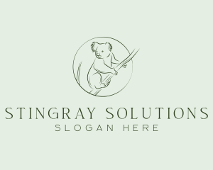 Koala Tree Drawing logo design