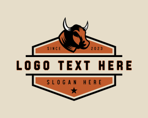 Bison - Bull Farm Ranch logo design