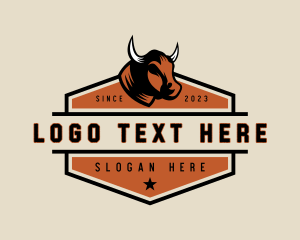 Butcher - Bull Farm Ranch logo design