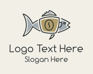 Breakfast - Tuna Fish Coffee Cup logo design