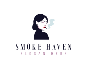 Smoking Woman Tobacco logo design