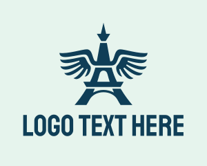 Landmark - Wing Eiffel Tower logo design