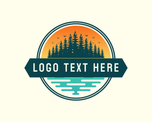 Outdoor - Forest Lake Sunrise logo design