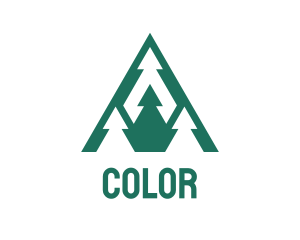 Campground - Mountain Peak Forest logo design