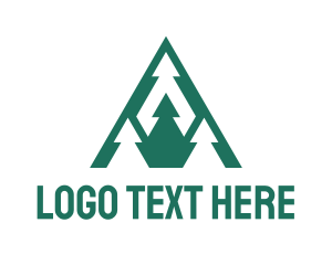 Mountain Climbing - Mountain Peak Forest logo design