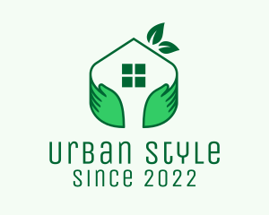 Eco - Leaf House Real Estate logo design