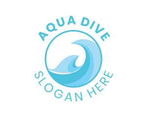 Modern Water Wave logo design