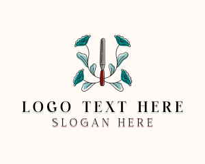 Floral - Floral Spatula Baking logo design