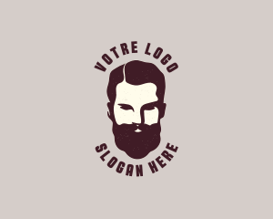 Grunge - Male Barber Beard logo design