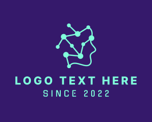 Tech Company - Futuristic Cyber Head logo design