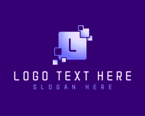 Graphics Card - Square Tech Pixel logo design