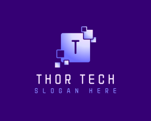 Square Tech Pixel logo design