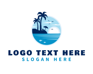Fish - Blue Summer Island logo design