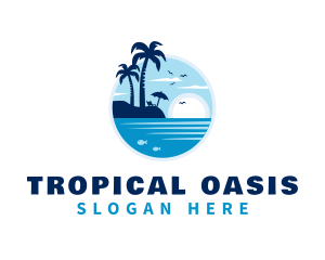 Blue Summer Island logo design