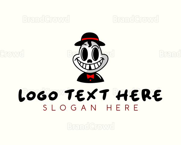 Smiling Skull Hat Logo