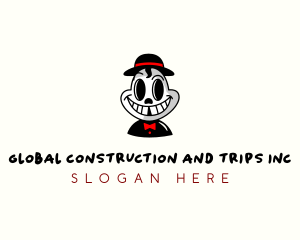 Tailoring - Smiling Skull Hat logo design
