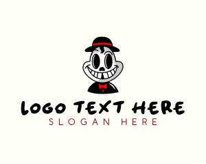 Cartoon - Smiling Skull Hat logo design