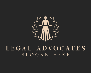 Woman Legal Scale logo design