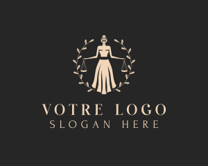 Woman Legal Scale logo design