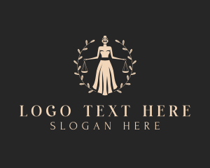 Prosecutor - Woman Legal Scale logo design