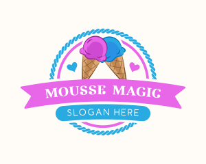 Mousse - Ice Cream Cone logo design