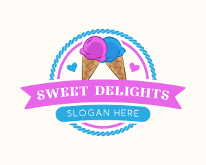  Ice Cream Cone logo design