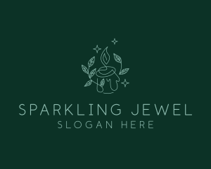 Sparkle Candle Leaf logo design