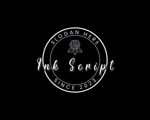 Round Rose Script logo design