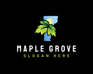 Mountain Maple Leaf Vermont logo design