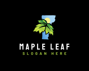 Mountain Maple Leaf Vermont logo design