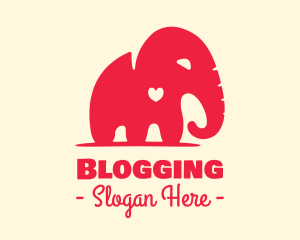 Red Elephant Heart logo design